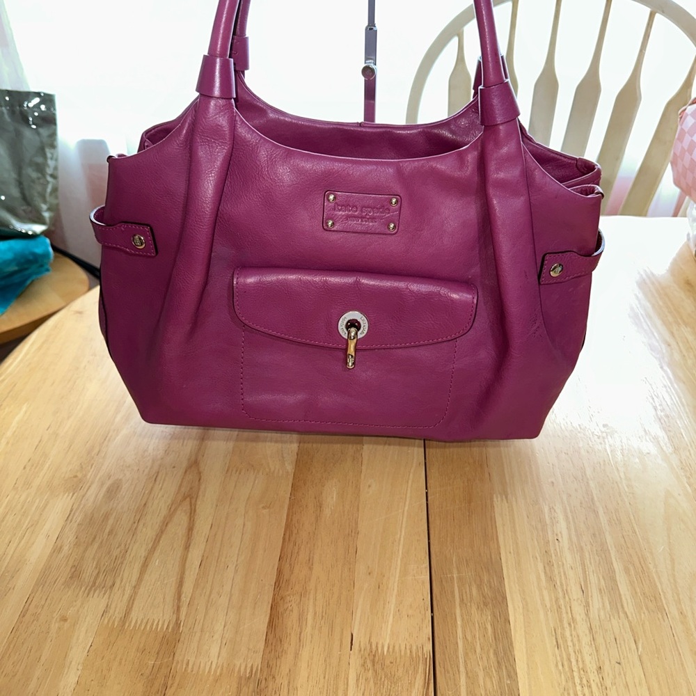 Kate Spade Pink Leather Tote Bag